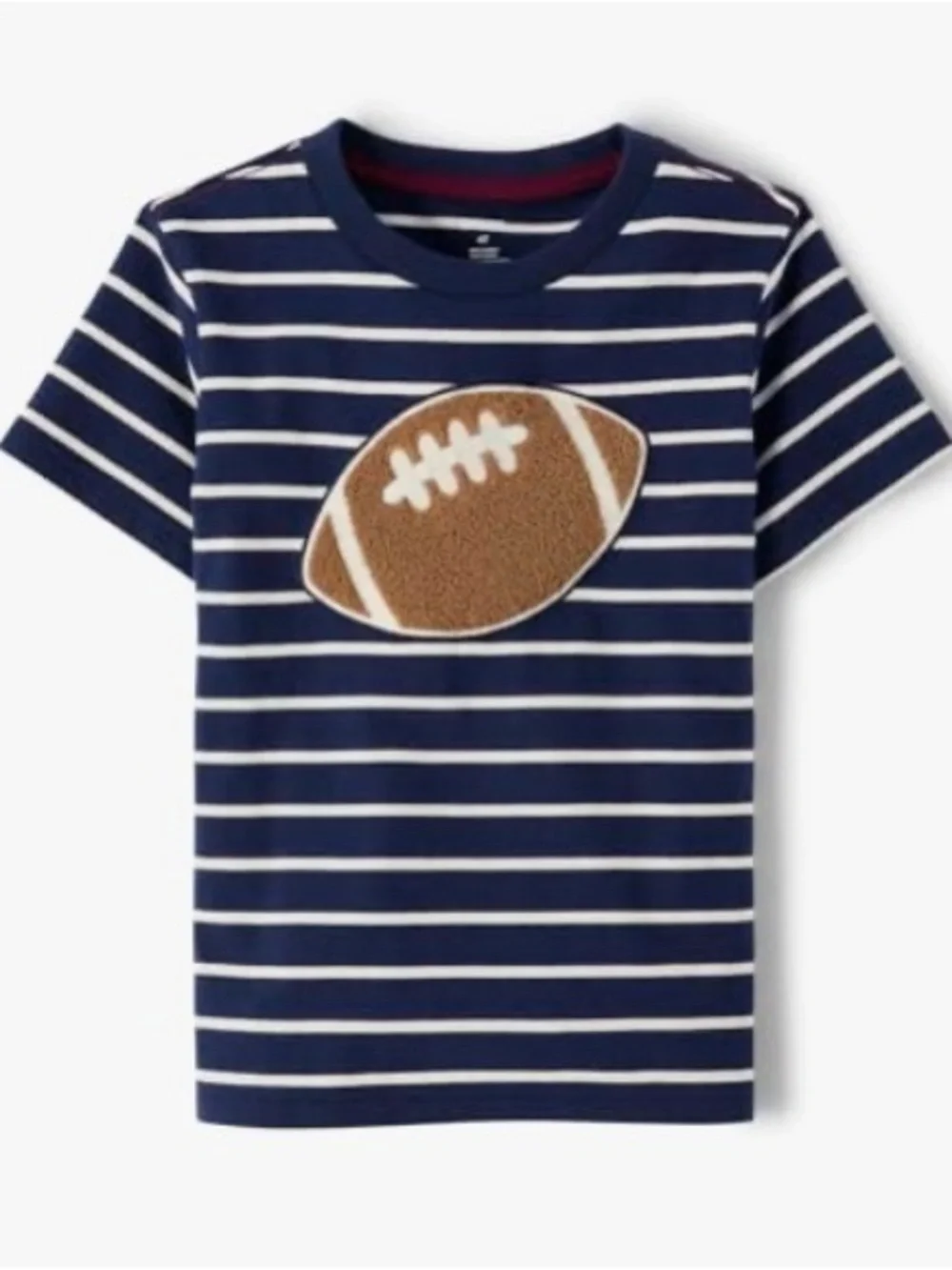 Gymboree Boys ‘Classroom Cutie’ Striped Navy Football Short Sleeve Top Size 6